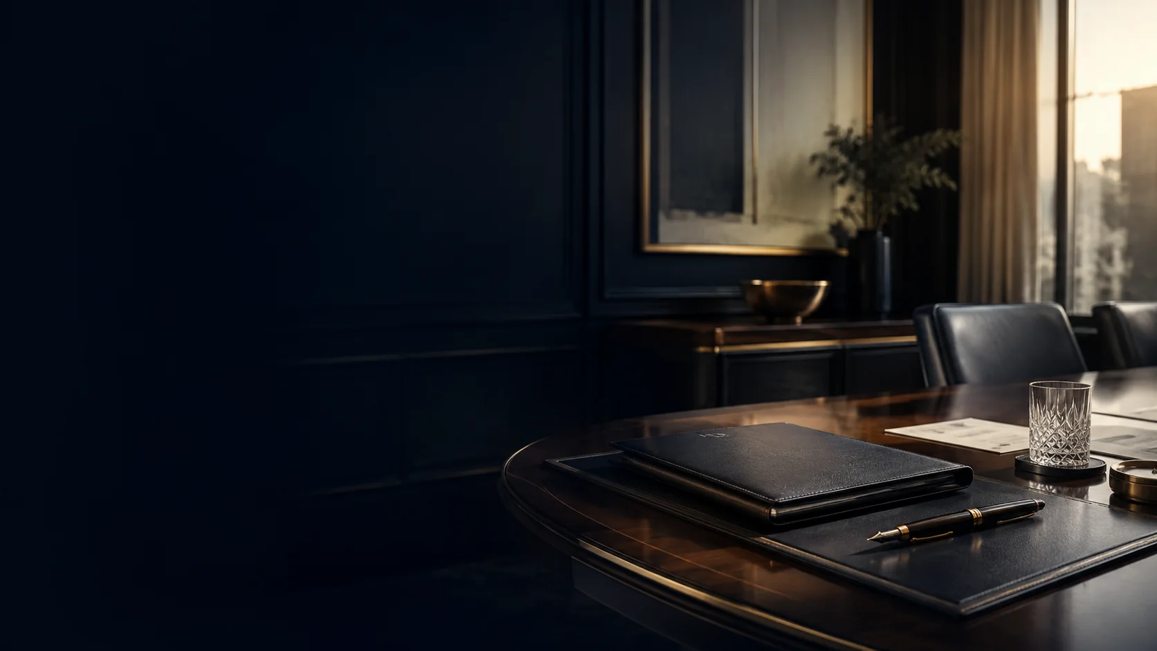 Private boardroom prepared for a confidential business enquiry